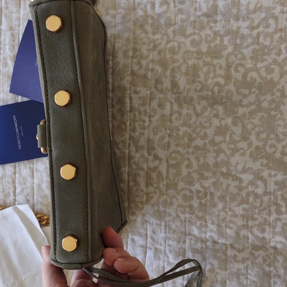 Rebecca Minkoff Olive Green Crossbody Bag with Gold Accents - Picture 4 of 8